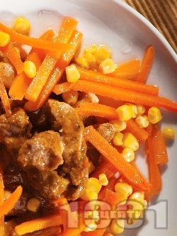 Соеви хапки с моркови и царевица - снимка на рецептата